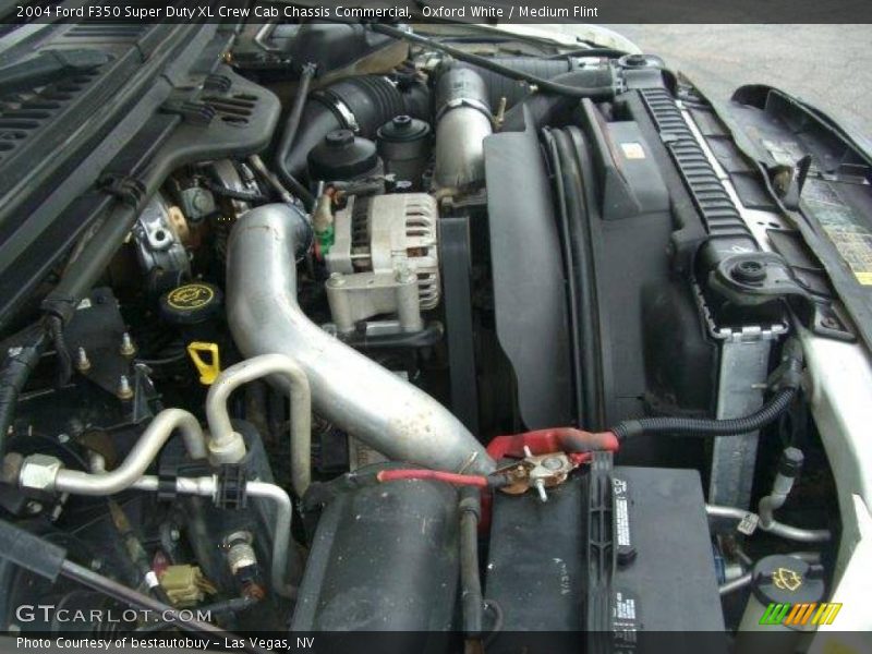 Oxford White / Medium Flint 2004 Ford F350 Super Duty XL Crew Cab Chassis Commercial