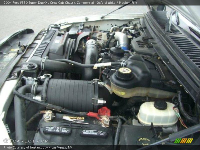 Oxford White / Medium Flint 2004 Ford F350 Super Duty XL Crew Cab Chassis Commercial