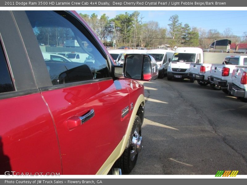 Deep Cherry Red Crystal Pearl / Light Pebble Beige/Bark Brown 2011 Dodge Ram 3500 HD Laramie Crew Cab 4x4 Dually