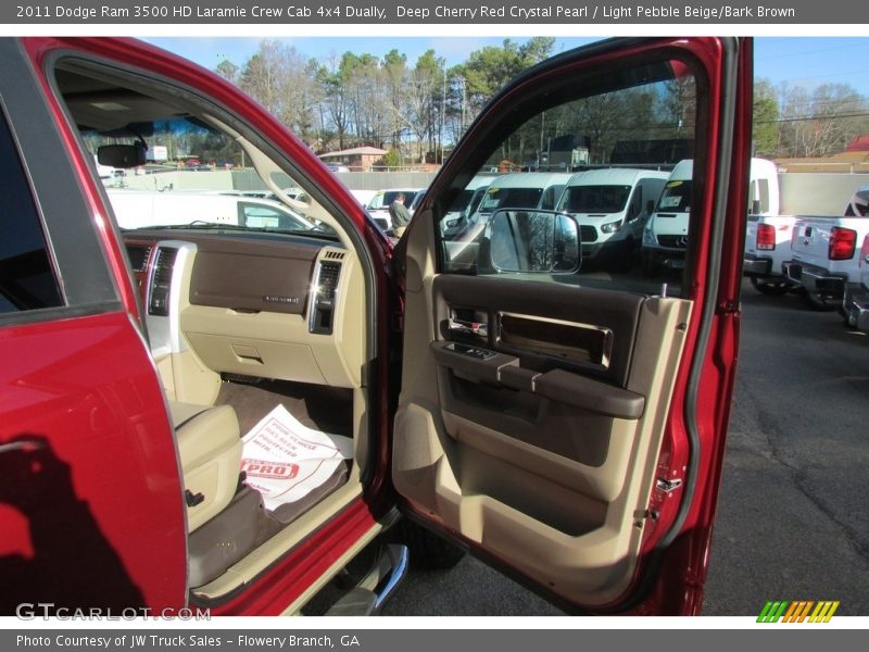 Deep Cherry Red Crystal Pearl / Light Pebble Beige/Bark Brown 2011 Dodge Ram 3500 HD Laramie Crew Cab 4x4 Dually