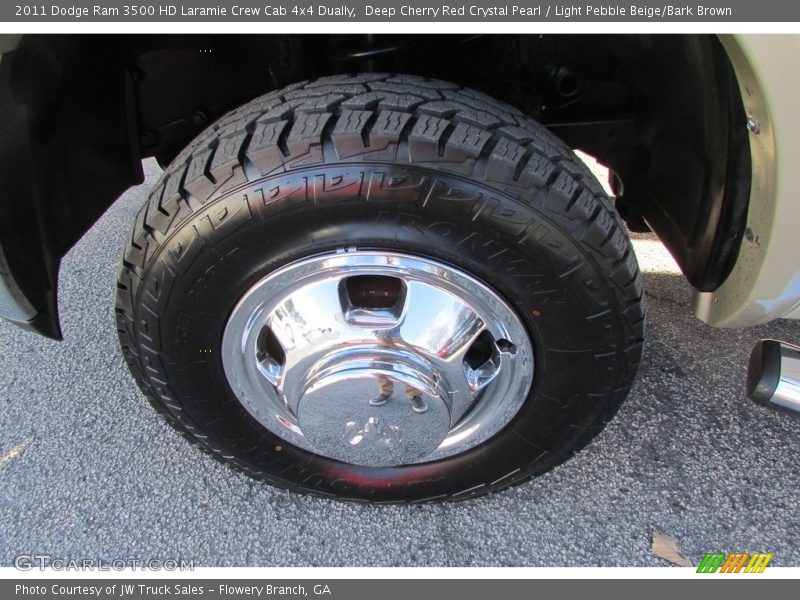 Deep Cherry Red Crystal Pearl / Light Pebble Beige/Bark Brown 2011 Dodge Ram 3500 HD Laramie Crew Cab 4x4 Dually