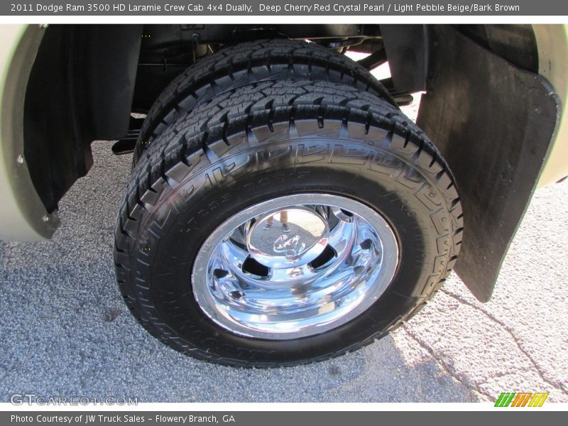 Deep Cherry Red Crystal Pearl / Light Pebble Beige/Bark Brown 2011 Dodge Ram 3500 HD Laramie Crew Cab 4x4 Dually