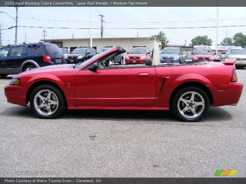 Laser Red Metallic / Medium Parchment 2001 Ford Mustang Cobra Convertible