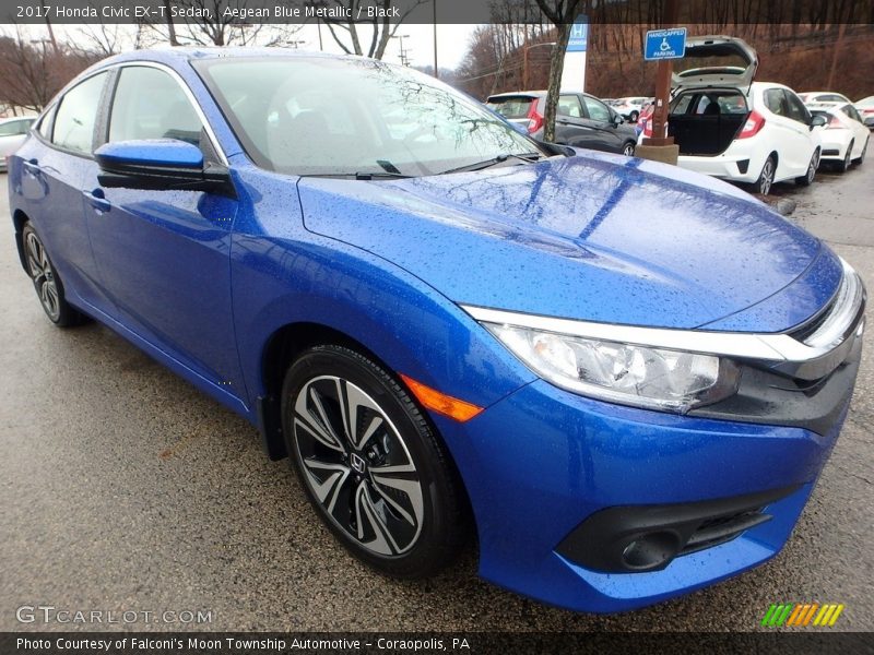 Aegean Blue Metallic / Black 2017 Honda Civic EX-T Sedan
