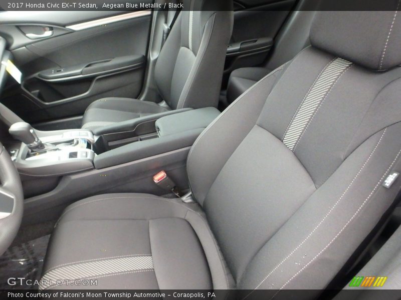 Aegean Blue Metallic / Black 2017 Honda Civic EX-T Sedan