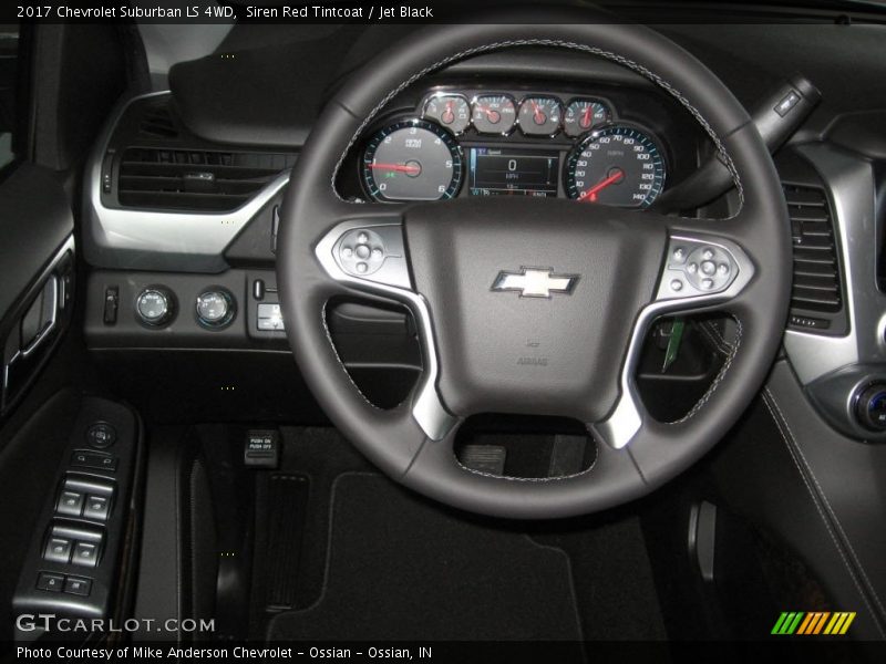 Siren Red Tintcoat / Jet Black 2017 Chevrolet Suburban LS 4WD