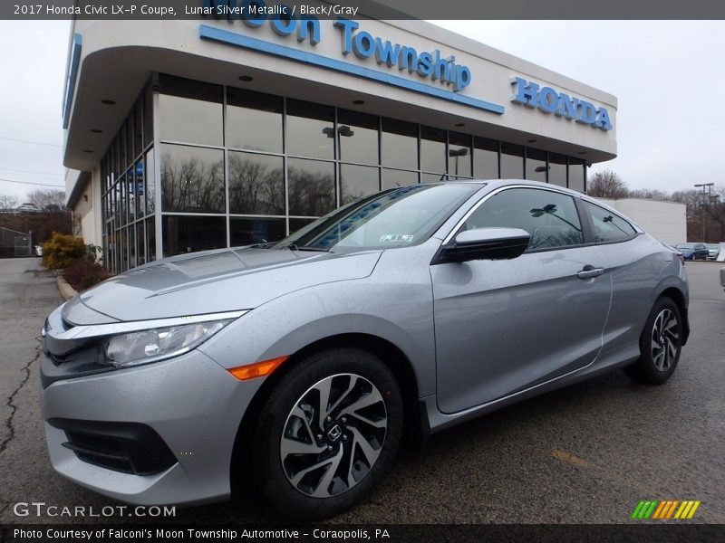Lunar Silver Metallic / Black/Gray 2017 Honda Civic LX-P Coupe