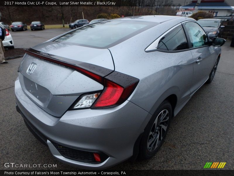 Lunar Silver Metallic / Black/Gray 2017 Honda Civic LX-P Coupe