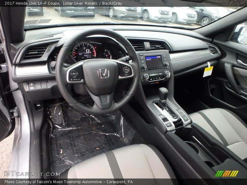 Lunar Silver Metallic / Black/Gray 2017 Honda Civic LX-P Coupe