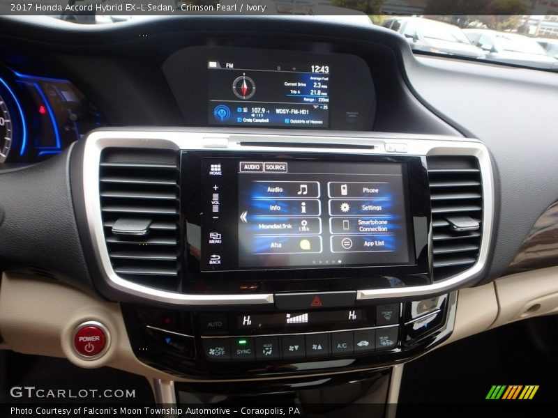 Controls of 2017 Accord Hybrid EX-L Sedan