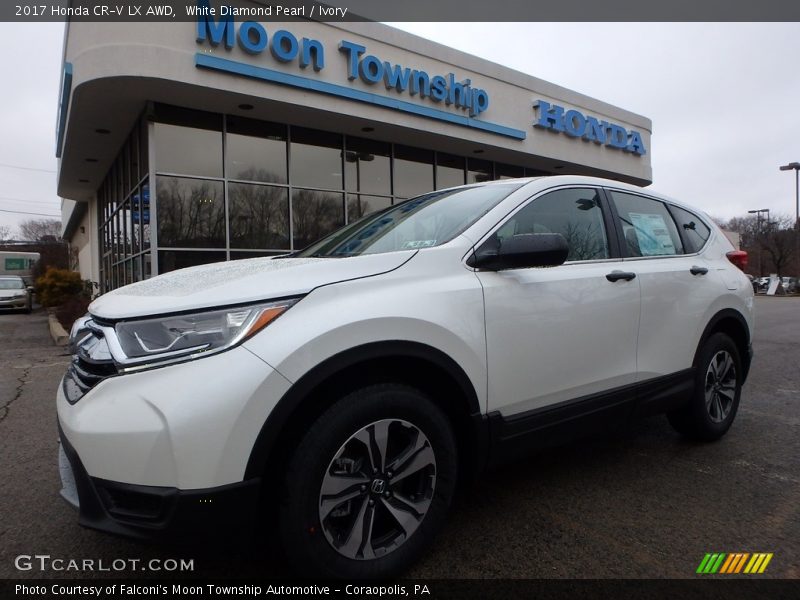 White Diamond Pearl / Ivory 2017 Honda CR-V LX AWD