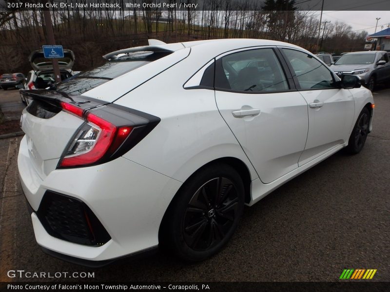 White Orchid Pearl / Ivory 2017 Honda Civic EX-L Navi Hatchback