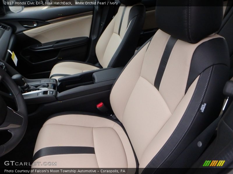White Orchid Pearl / Ivory 2017 Honda Civic EX-L Navi Hatchback