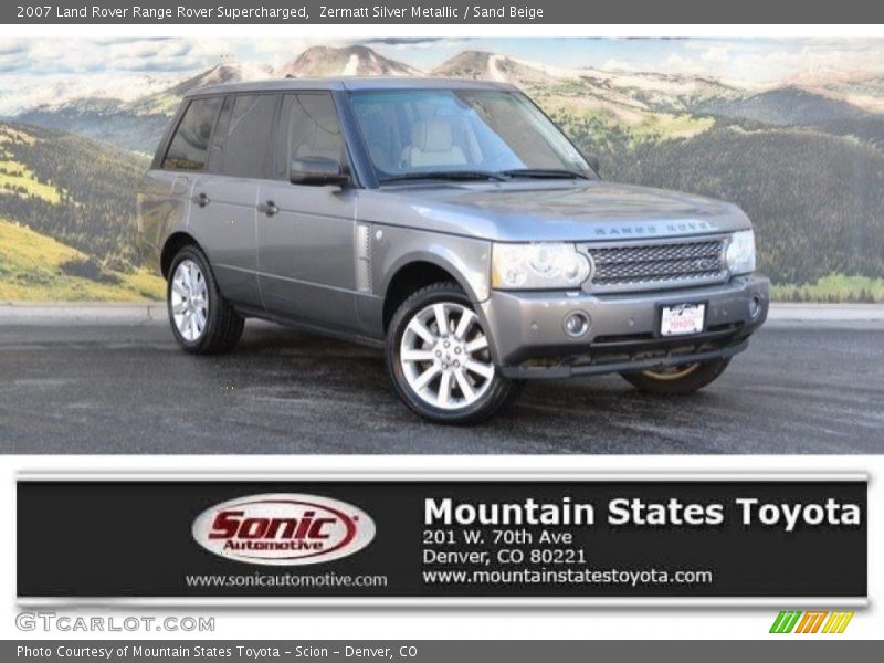 Zermatt Silver Metallic / Sand Beige 2007 Land Rover Range Rover Supercharged