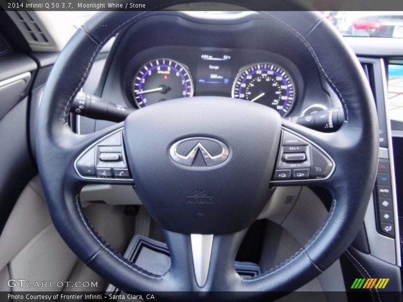Moonlight White / Stone 2014 Infiniti Q 50 3.7