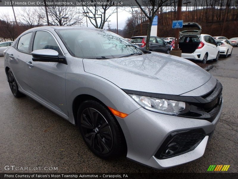 Lunar Silver Metallic / Black 2017 Honda Civic EX-L Navi Hatchback