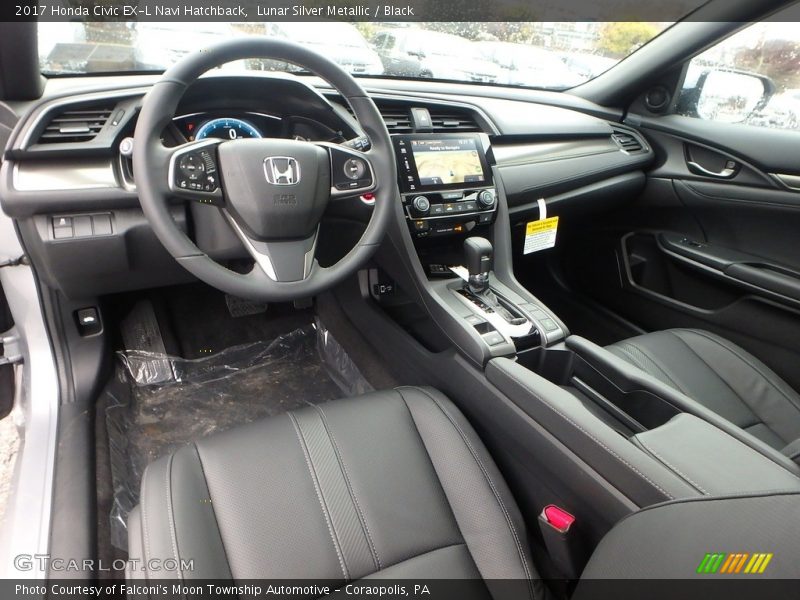 Lunar Silver Metallic / Black 2017 Honda Civic EX-L Navi Hatchback
