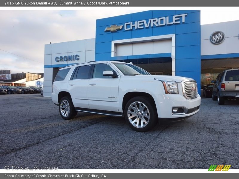 Summit White / Cocoa/Dark Atmosphere 2016 GMC Yukon Denali 4WD