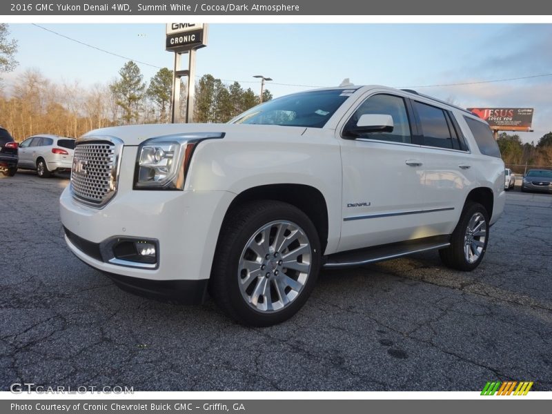 Summit White / Cocoa/Dark Atmosphere 2016 GMC Yukon Denali 4WD