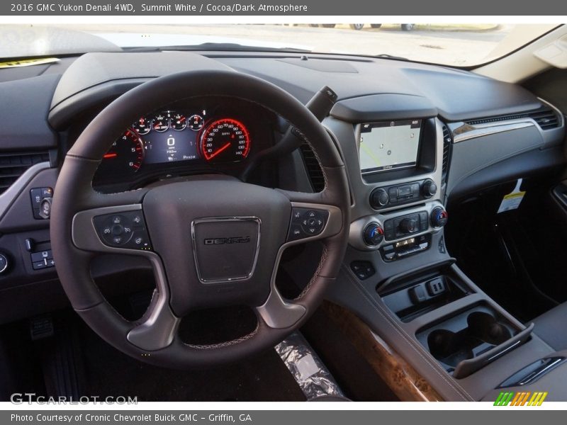 Summit White / Cocoa/Dark Atmosphere 2016 GMC Yukon Denali 4WD