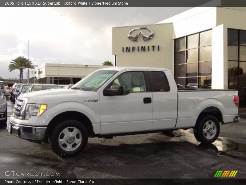 Oxford White / Stone/Medium Stone 2009 Ford F150 XLT SuperCab