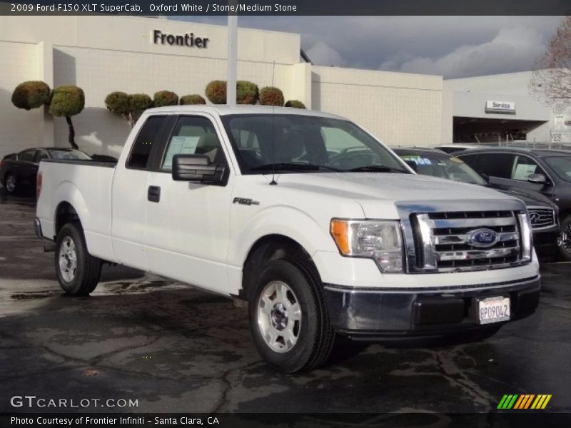 Oxford White / Stone/Medium Stone 2009 Ford F150 XLT SuperCab
