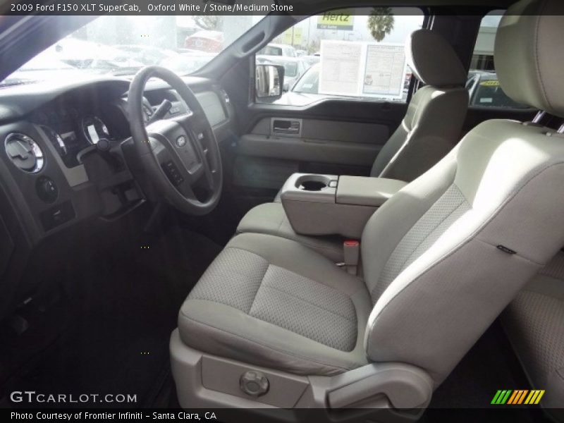 Oxford White / Stone/Medium Stone 2009 Ford F150 XLT SuperCab