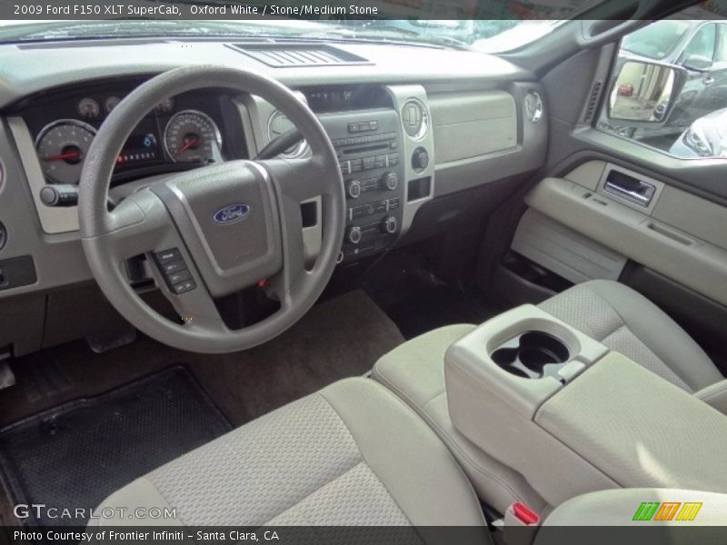 Oxford White / Stone/Medium Stone 2009 Ford F150 XLT SuperCab