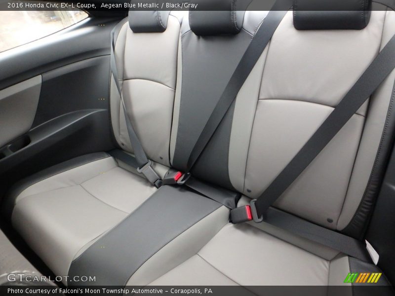 Aegean Blue Metallic / Black/Gray 2016 Honda Civic EX-L Coupe
