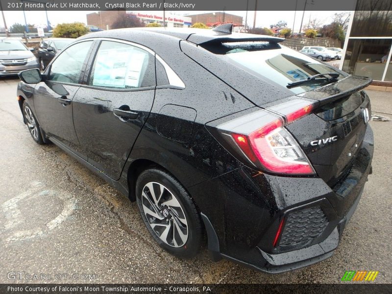 Crystal Black Pearl / Black/Ivory 2017 Honda Civic LX Hatchback