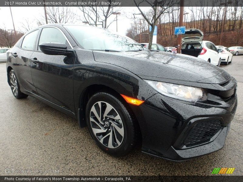 Crystal Black Pearl / Black/Ivory 2017 Honda Civic LX Hatchback
