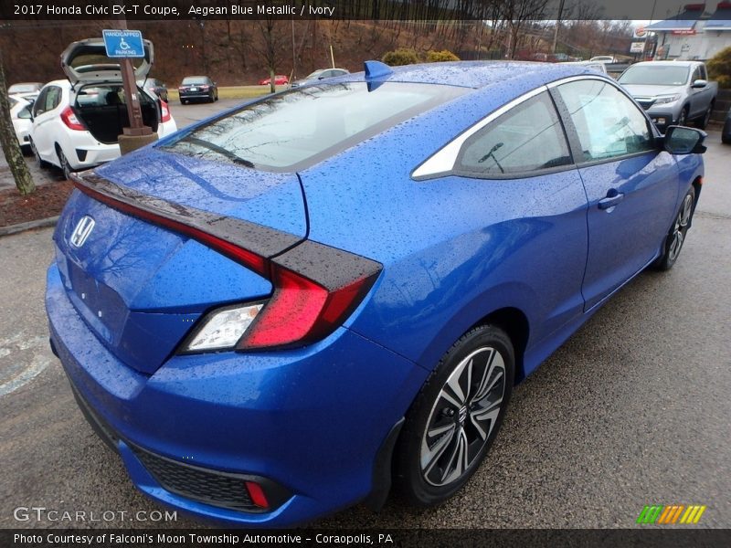 Aegean Blue Metallic / Ivory 2017 Honda Civic EX-T Coupe