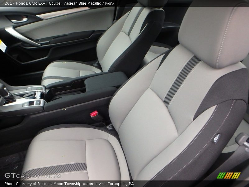 Aegean Blue Metallic / Ivory 2017 Honda Civic EX-T Coupe