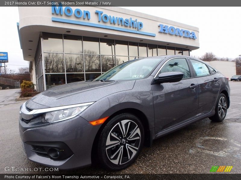 Modern Steel Metallic / Ivory 2017 Honda Civic EX-T Sedan