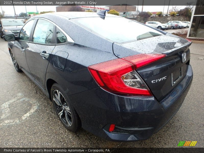 Aegean Blue Metallic / Gray 2017 Honda Civic Touring Sedan