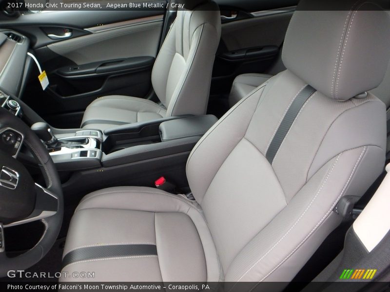 Aegean Blue Metallic / Gray 2017 Honda Civic Touring Sedan