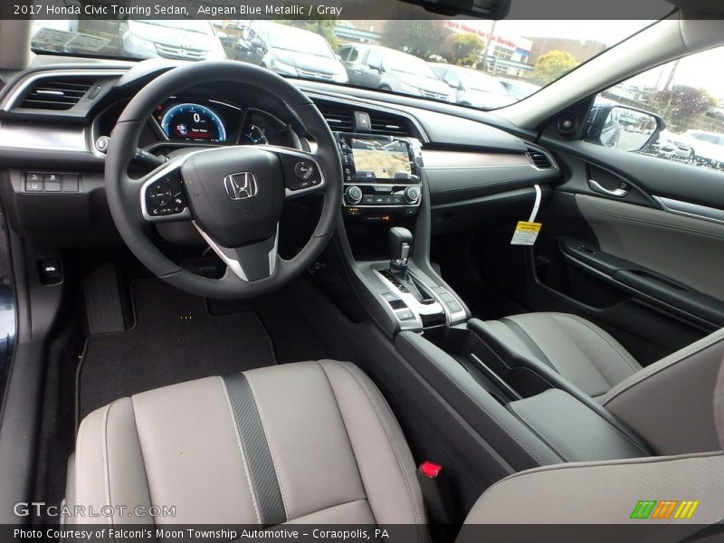 Aegean Blue Metallic / Gray 2017 Honda Civic Touring Sedan