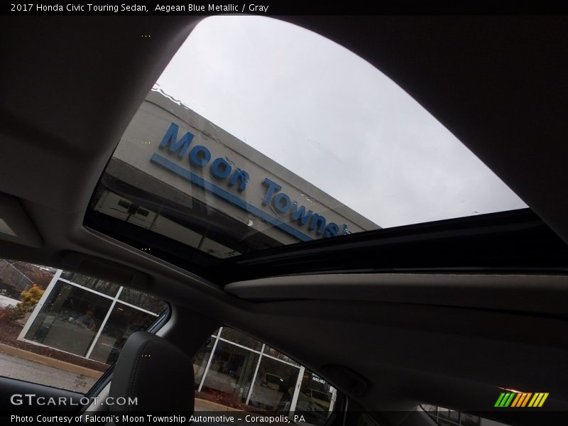 Aegean Blue Metallic / Gray 2017 Honda Civic Touring Sedan