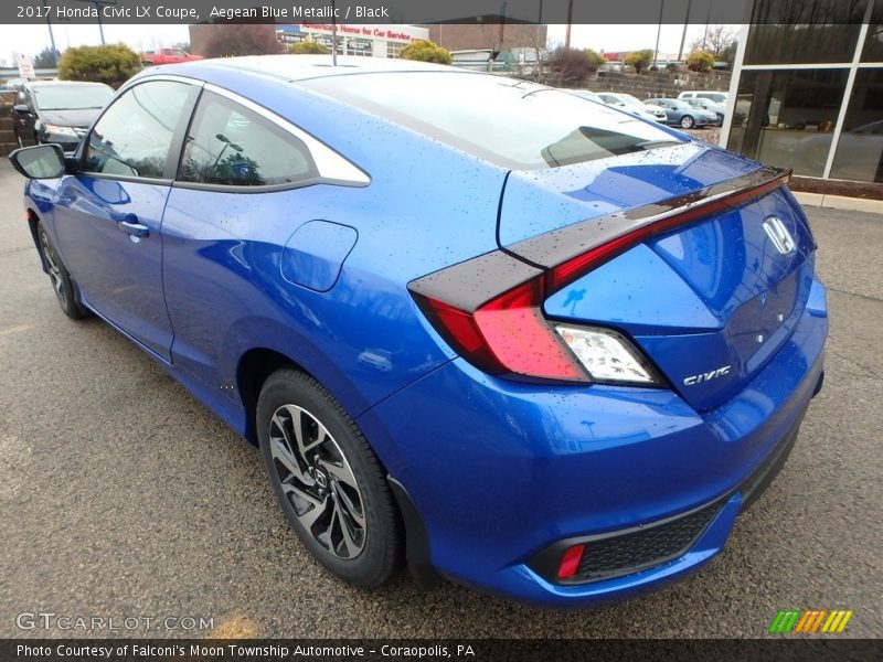 Aegean Blue Metallic / Black 2017 Honda Civic LX Coupe