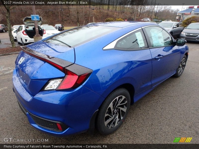 Aegean Blue Metallic / Black 2017 Honda Civic LX Coupe
