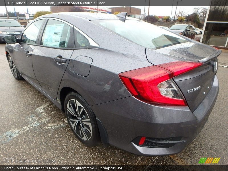 Modern Steel Metallic / Black 2017 Honda Civic EX-L Sedan