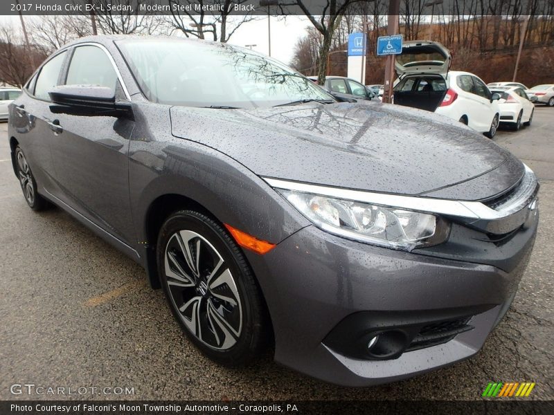 Modern Steel Metallic / Black 2017 Honda Civic EX-L Sedan