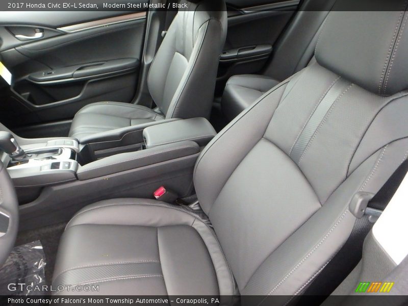 Modern Steel Metallic / Black 2017 Honda Civic EX-L Sedan