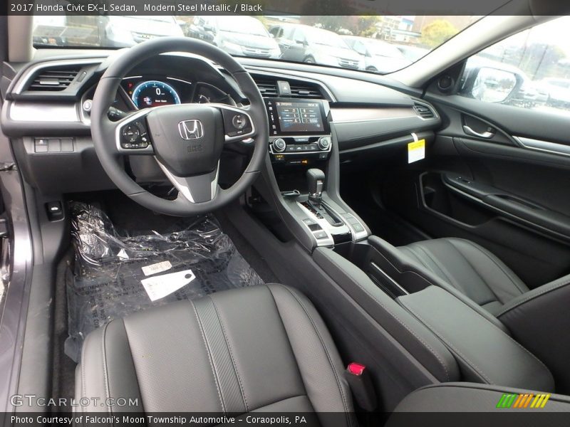 Modern Steel Metallic / Black 2017 Honda Civic EX-L Sedan