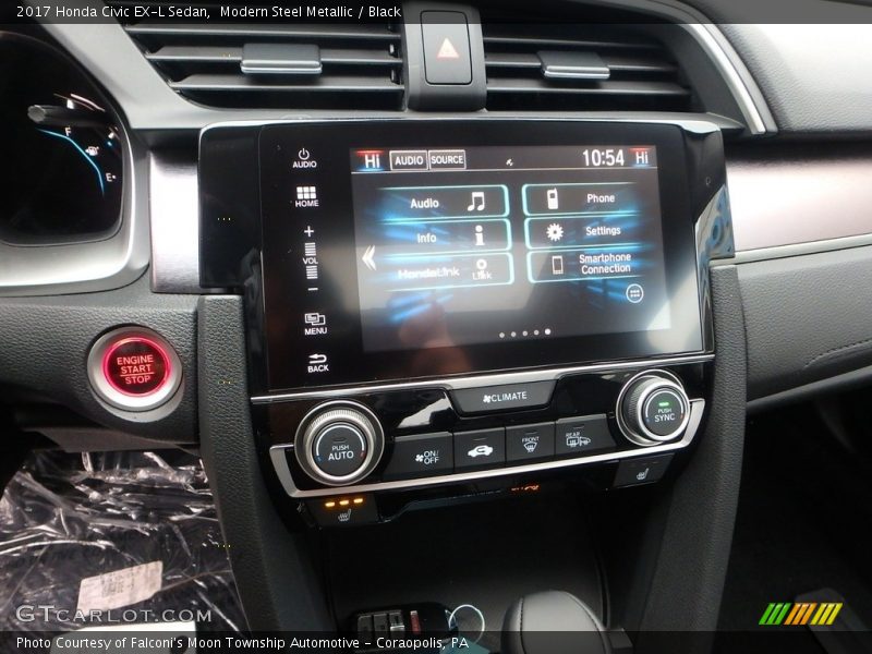 Modern Steel Metallic / Black 2017 Honda Civic EX-L Sedan