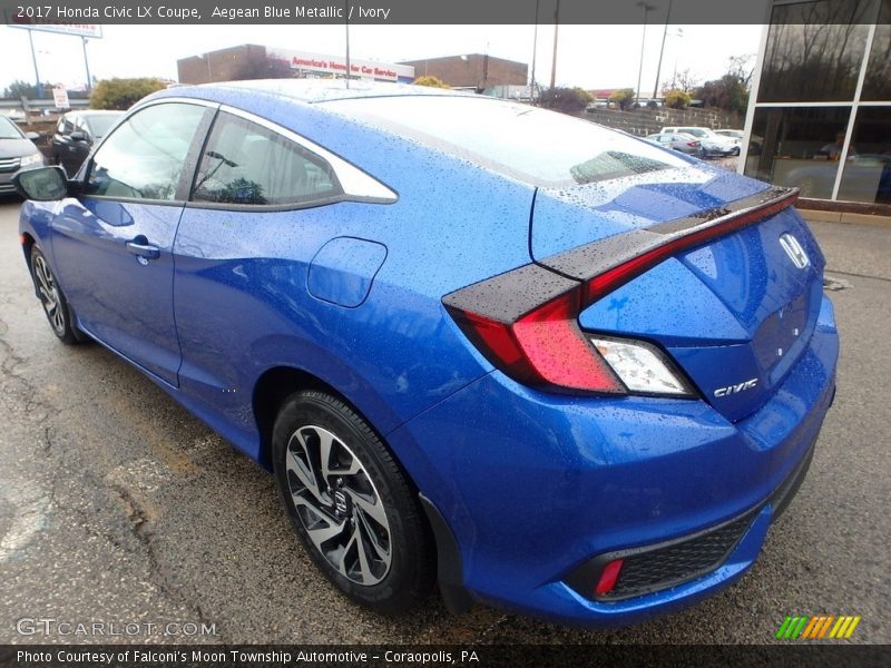 Aegean Blue Metallic / Ivory 2017 Honda Civic LX Coupe