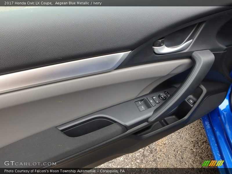 Aegean Blue Metallic / Ivory 2017 Honda Civic LX Coupe