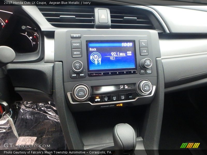Aegean Blue Metallic / Ivory 2017 Honda Civic LX Coupe