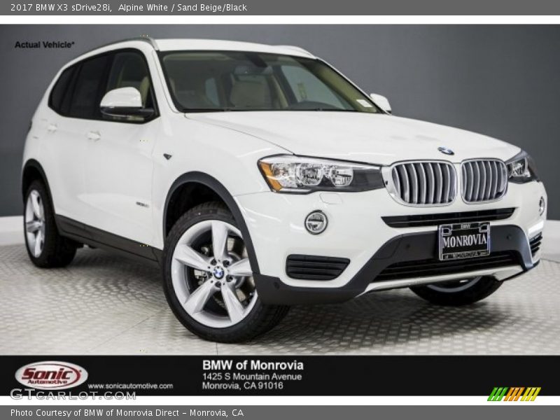 Alpine White / Sand Beige/Black 2017 BMW X3 sDrive28i