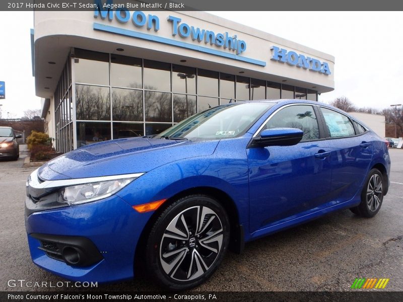 Aegean Blue Metallic / Black 2017 Honda Civic EX-T Sedan